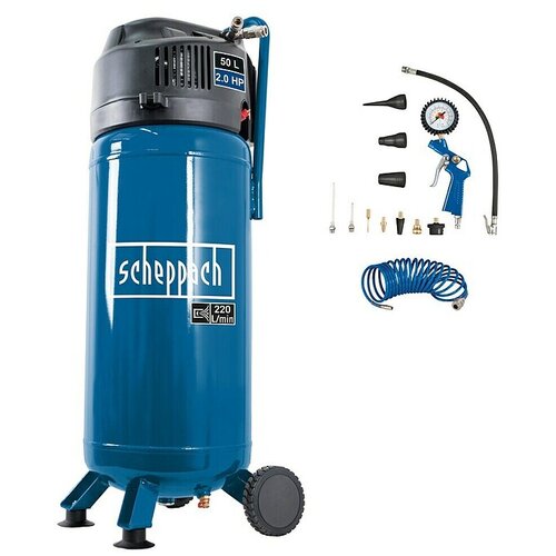 Scheppach Kompresor HC51V (1.500 W, Maksimalni tlak: 10 bar, 50 l, 230 V, Snaga usisa: 220 l/min) + BAUHAUS jamstvo 5 godina na uređaje na električni ili motorni pogon Slike