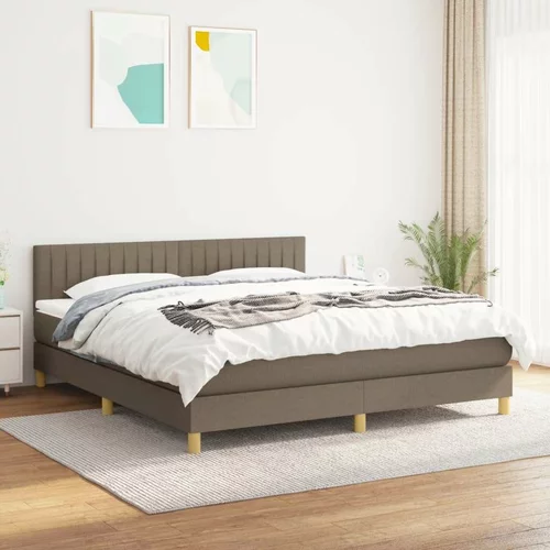  Box spring postelja z vzmetnico taupe 160x200 cm blago, (20896161)