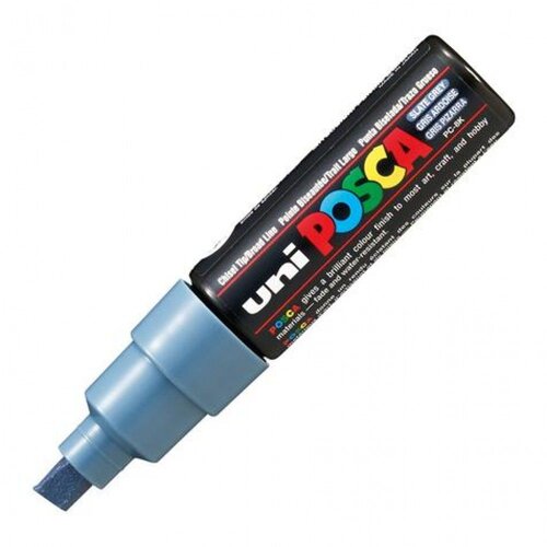 POSCA Uni flomaster; konica 8 mm prirezana; skrilavec siv, (21290533) Slike