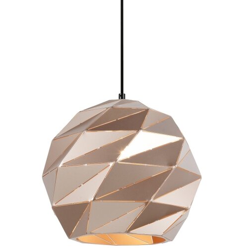  ITALUX PND-2424-1L-GD - Visilica na sajli PALERMO 1xE27/40W/230V prečnik 32 cm ružičasto-zlatni Slike