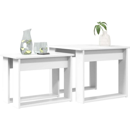  Set stolića za kavu 2 pcs Bijelo Konstruirano drvo Slike