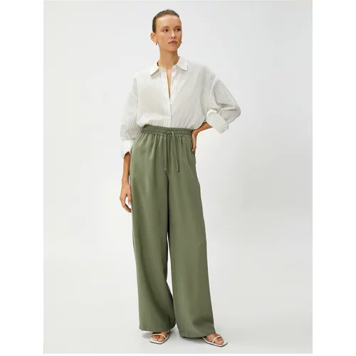 Koton Wide Leg Comfort Trousers Silky Textured