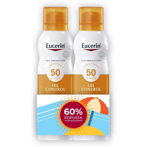 EUCERIN&amp;reg; SUN BOX Dry Touch sprej za za&amp;scaron;titu kože od sunca SPF 50+ 200ml, 1+1 60% Slike