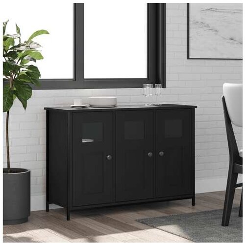 VidaXL Komoda črna 100x35x70 cm inženirski les Slike
