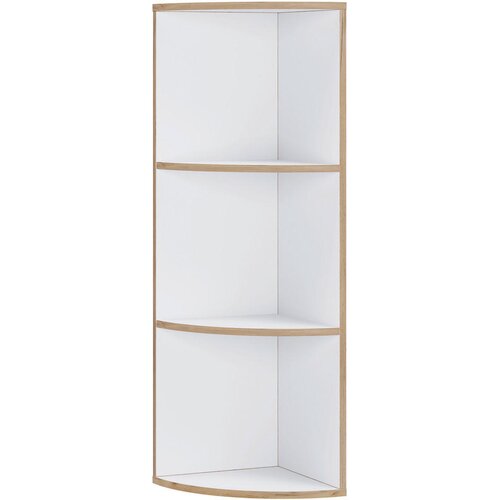 Livetastic KOTNI REGAL 33/100/33 cm bela, medeni hrast Slike