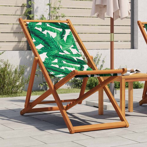vidaXL Sklopiva stolica za plažu uzorak lišća od eukaliptusa i tkanine Cijene