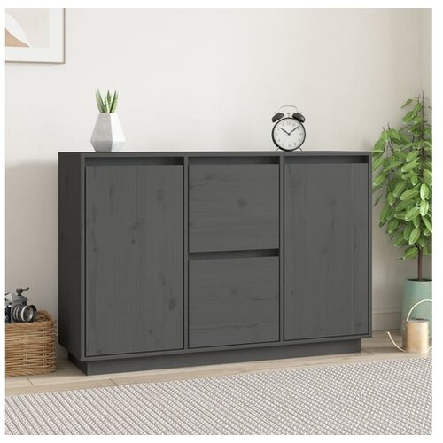  Komoda siva 111 x 34 x 75 cm od masivne borovine Cene