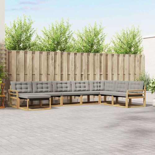  Set vanjskih sofa 8 pcs Bijela i svjetlosiva 408 x 250 x 73 cm Cene