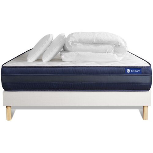 ACTISOM Kompletni paket za posteljo - Vzmetnica 200x200 cm + vzmetnica z letvami (komplet) + 2 vzglavnika + odeja - Actimemo Tech, (21614412) Cene