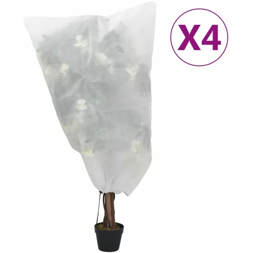 vidaXL Prevleka za rastline iz flisa z vrvico 4 kosi 70 g/m² 0,8x1 m