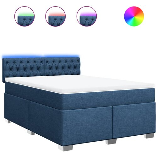 Maison Chic Box spring postelja - Vzmetna postelja z vzmetnico modra 140x200 cm blago SL17049, (21885197) Cene