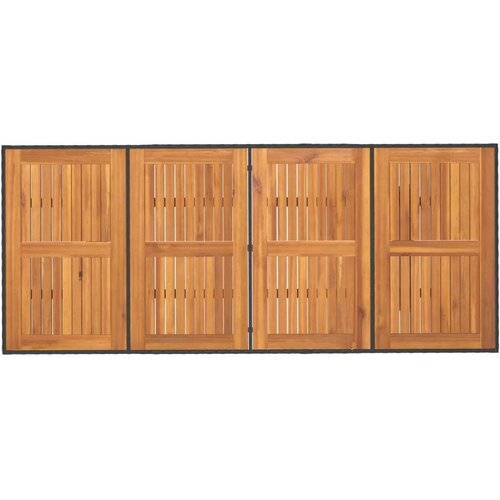 VidaXL vrtni stol s pločom od drva bagrema crni 190x80x74 cm poliratan Slike