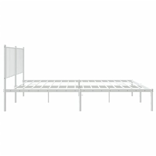  Metalni okvir za krevet s uzglavljem bijeli 120x200 cm Slike
