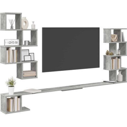  Polica za TV na zidu Betonska siva 180 x 15 x 94 cm Slike