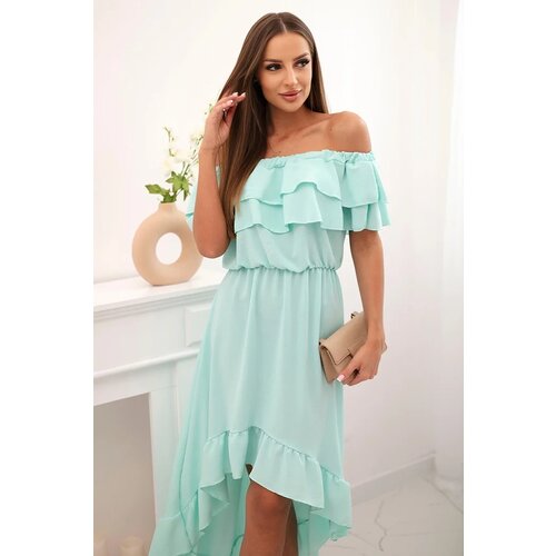 Kesi Włoski Women's off-the-shoulder dress with a longer back mint Cene