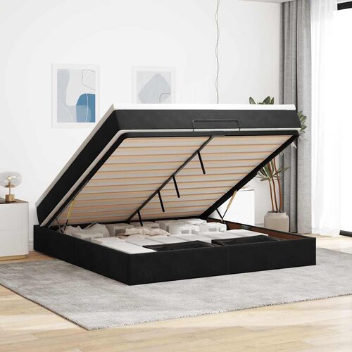vidaXL Otomanski krevet s madracem crni 160x200 cm baršunasti Cijene