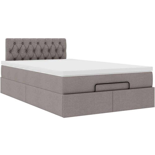 VidaXL otomanski okvir kreveta s madraca smeđesivi 120x190 cm tkanine Slike
