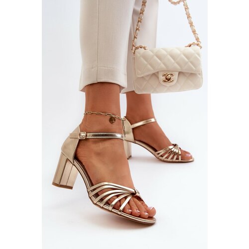 Kesi Women's gold high-heeled sandals Pyrrette Slike