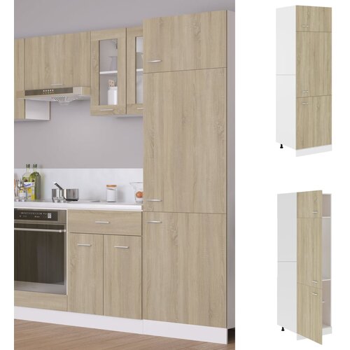 Furnova Omara za hladilnik sonoma hrast 60x57x207 cm iverna plo&amp;scaron;ča, (21947881) Slike