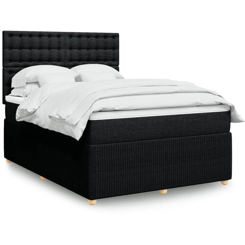 vidaXL Krevet s oprugama i madracem crni 160x200 cm od tkanine Cijene