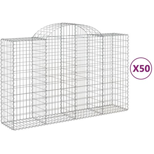  Lučne gabionske ko&amp;scaron;are 50kom 200x50x120/140cm pocinčano željezo Slike