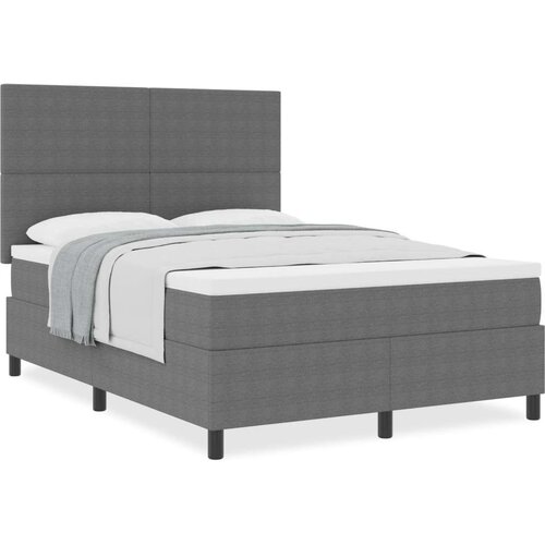 Box Spring Krevet s Madracem Lagano Sivi 140x200 cm Tkanina od kovaljura Slike