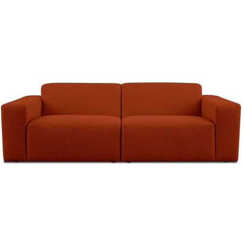 Scandic Opečnato oranžna sedežna garnitura iz tkanine bouclé 228 cm Roxy – Cene