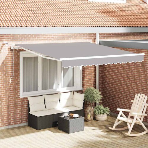  Skrovita tenda Svijetlo siva 350 x 250 cm Poliester i metal Cijene