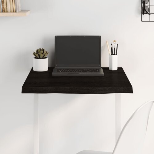VidaXL Stolna ploča tamnosmeđa 60x60x(2-4) cm obrađena masivna hrast Slike
