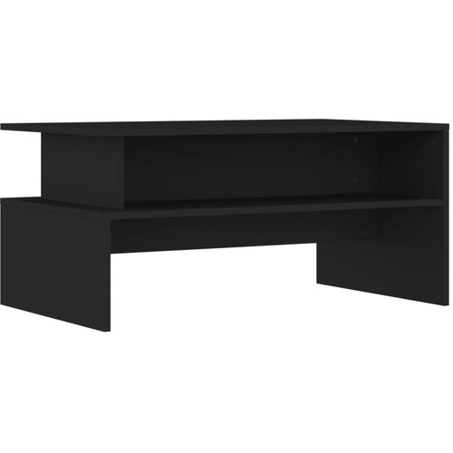 Maison Chic Klubska mizica - kavna mizica - Nizka mizica črna 90x55x42,5 cm inženirski les, (21754295) Cene