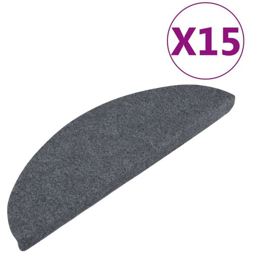  Samoljepljivi otirači za stepenice 15 kom 56x17x3 cm sivi Slike