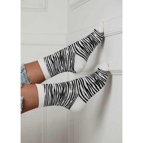 Beloved Nogavice ZEBRA bele Slike
