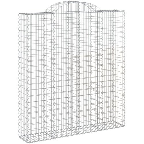  Lučne gabionske ko&amp;scaron;are 12kom 200x50x220/240cm pocinčano željezo Slike