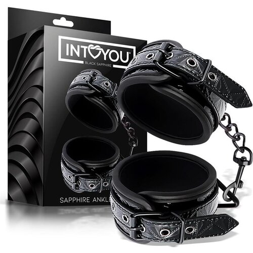 Intoyou Black Sapphire Okovi Za GleŽnje Sapphire Black Vegan Leather Cene