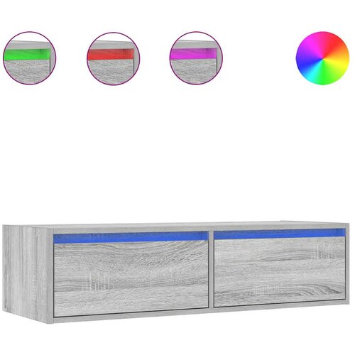 Maison Chic TV omarica - TV stojalo - Televizijska omarica z LED lučkami siva sonoma 100X35,5x25 cm, (21699308) Cene