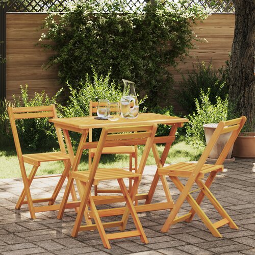 VidaXL 5 dijelni sklopivi bistro set od punog drveta akacije Slike