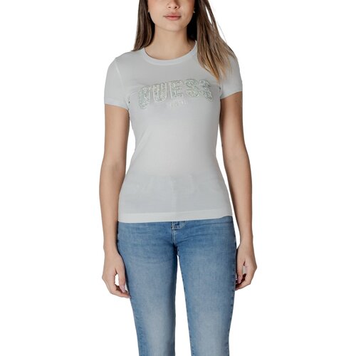 Guess Majice s kratkimi rokavi CN SS LOGO LACE TEE W5GI04 J1314 Modra Cene