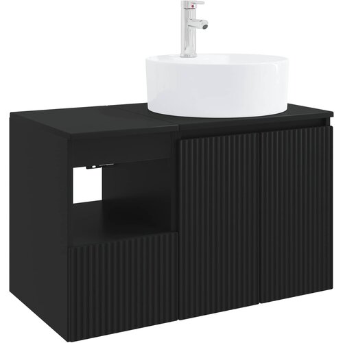  Set namje&amp;scaron;taja za kupaonicu 2 kom. Crna Konstruirano drvo 49,5 x 44,5 x 82 cm Slike