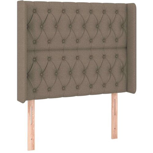 VidaXL Krevet box spring s madracem LED smeđesivi 100x200 cm tkanina Slike
