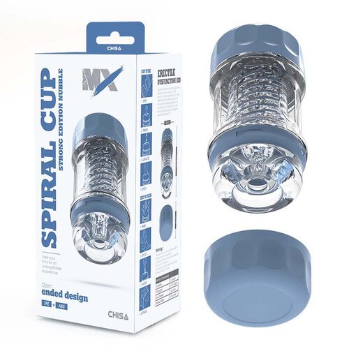  Masturbator Spiral Cup Strong Edition Nubble, 15.5cm, Providno-plavi Cene