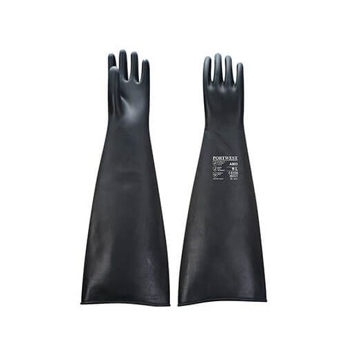 PORTWEST Gumene rukavice A803 Heavyweight Lateks 600mm/ crna Cene