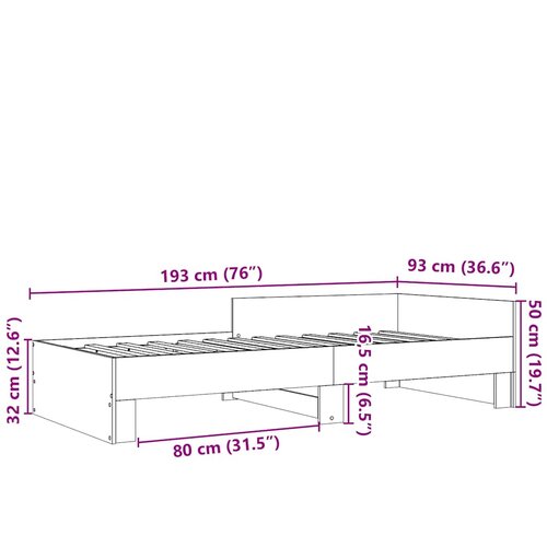  Okvir za krevet bijeli 90x190 cm konstruirano drvo Slike