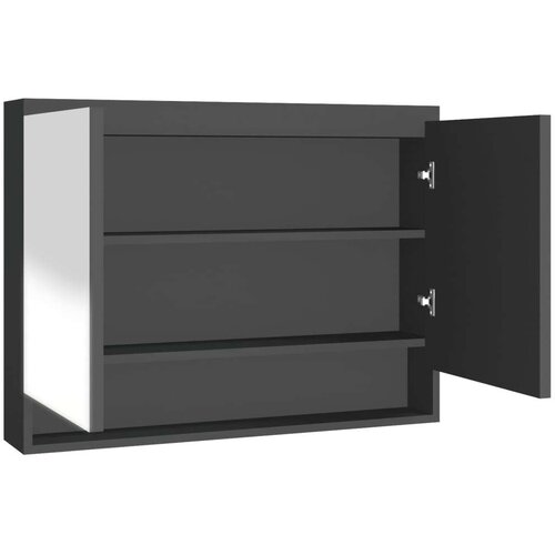 VidaXL kupaonski ormarić s ogledalom 80 x 15 x 60 cm MDF antracit Slike