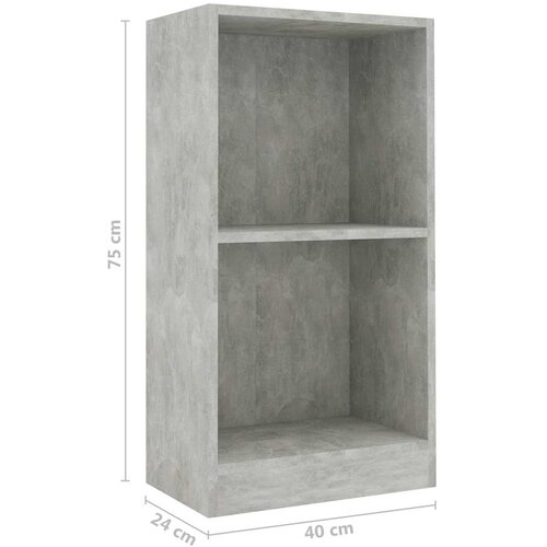  Polica za knjige beton siva 40x24x75 cm konstruirano drvo Slike