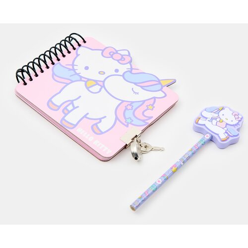 Sinsay Set: bilježnica sa spiralnim uvezom sa zatvaranjem i olovka 2 pack Hello Kitty Slike