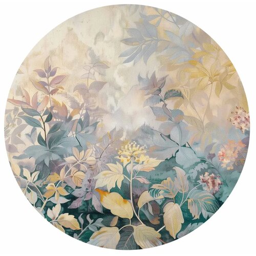  Okrugla fototapeta - Tapestry pattern with colourful flowers 180x180 Slike