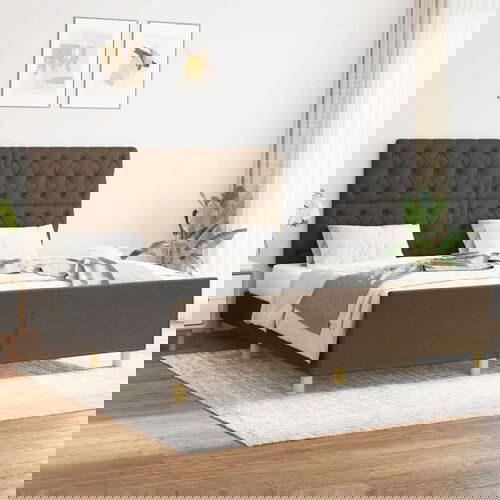  Okvir za krevet s uzglavljem tamnosmeđi 160x200 cm od tkanine Cijene