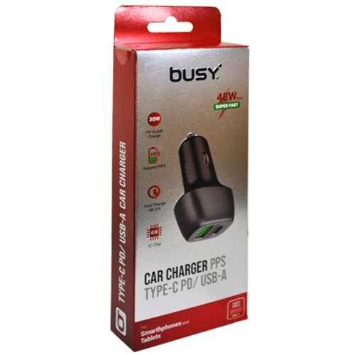 Busy USB2 punjač KUAL KOM+PD karbon Slike