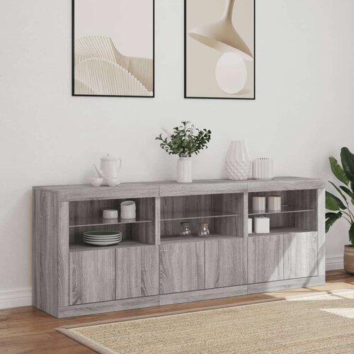  Komoda z LED lučkami siva sonoma 181,5x37x67 cm Slike