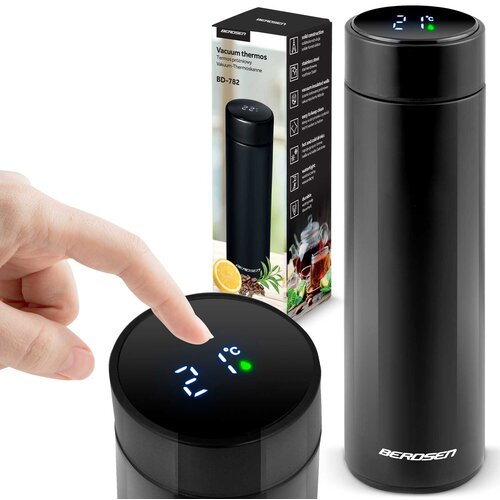 Berdsen 420 ml Vacuum Flask - Stylish Black Thermos with Temperature Display, (21740604) Cene